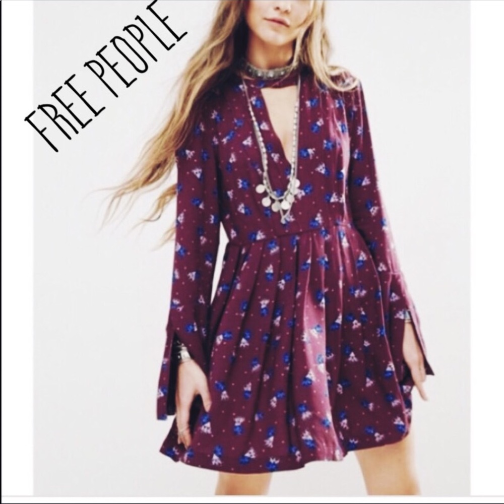 NWT Free People Purple Floral Dress Size 6